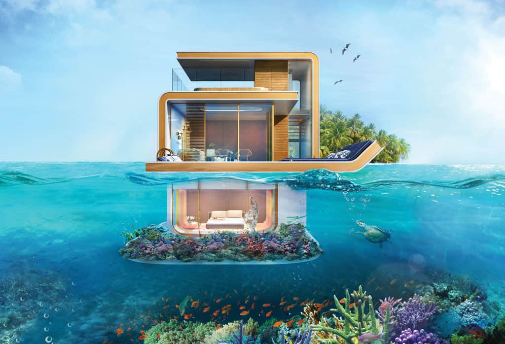Dubai’s Floating Seahorse Villas Are Bobbing Away in the Arabian Gulf