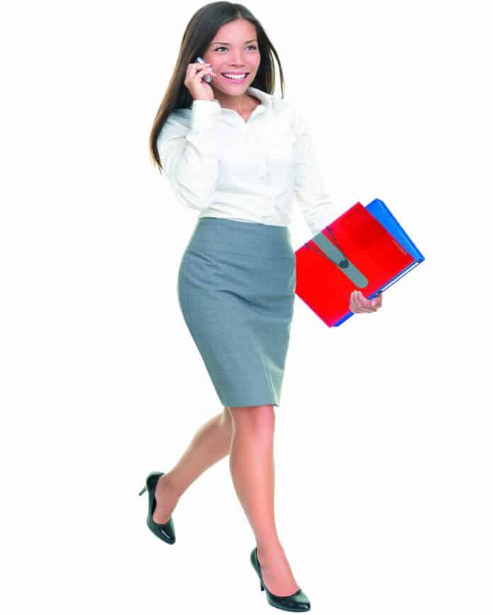 businesswoman walking isolated how to dress for a meeting, events