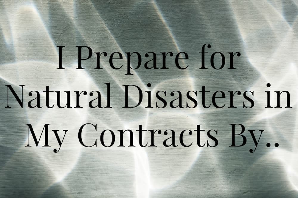 What I Know, meeting tips, natural disasters, meeting contracts
