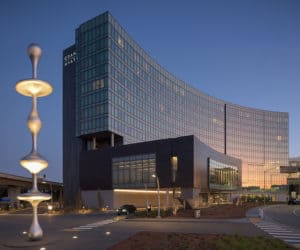 Grand Hyatt at SFO_Exterior_Courtesy of Hornberger & Worstell Grand Hyatt SFO one of airport hotels with meeting space