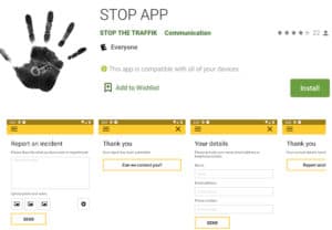 human trafficking app