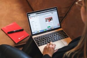 job search on laptop image