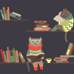 Cats reading books on bookshelves Recommended reading from 3 event planning pros.