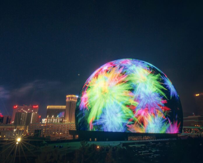 On July 4, the Sphere in Las Vegas lit up for the first time, transforming the skyline with its 580,000 square foot exterior—said to be the largest LED screen on earth.