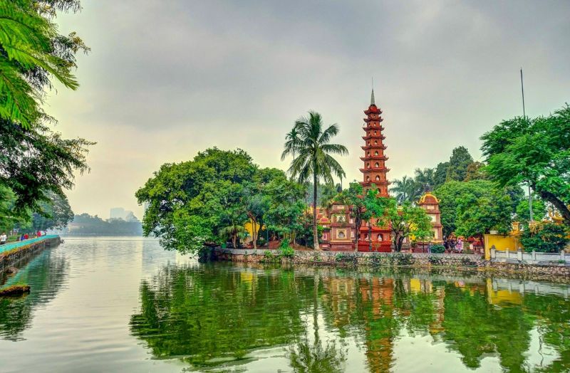 Tran Quoc Pagoda, the oldest pagoda in Hanoi, Vietnam.