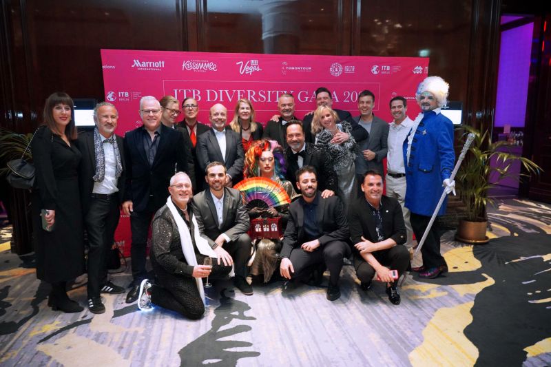 The ITB Diversity Gala  brought together leading players in the tourism industry to celebrate DEI, and was sponsored by Queer Destinations, Las Vegas CVA, Experience Kissimmee, Marriott, and TOMONTOUR.