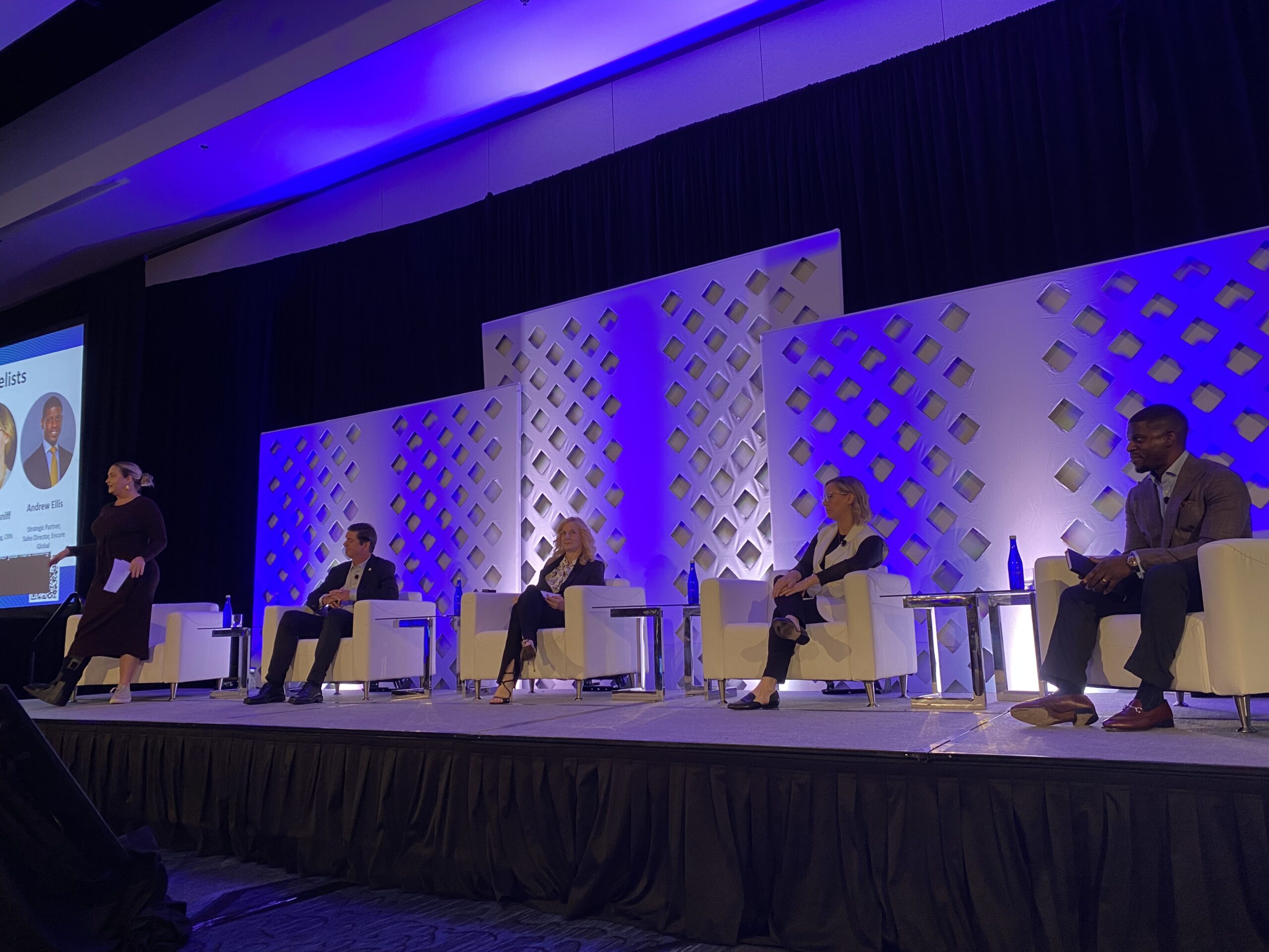 Right to left: Amy Painter, Director, Sales and Leisure Programming, CRN; Alice Harrington-Caravello, Managing Vice President, Sales and Distribution, East Region; David Sharkey, General Manager, Boston Marriott Copley Place; Shannon Braniff, Director of Marketing, CRN; Andrew Ellis, Strategic Partner, Sales Director, Encore Global