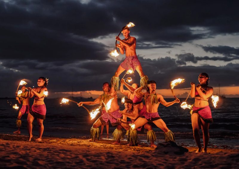 Crowne Plaza guests will enjoy fire shows on the beach.