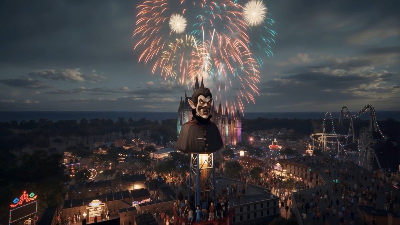 Rendering of Dracula Land, set for a 2027/28 opening in Bucharest.